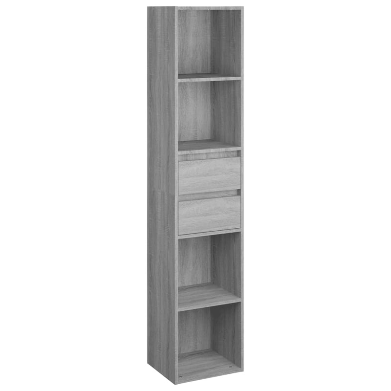 vidaXL szürke sonoma színű szerelt fa könyvszekrény 36 x 30 x 171 cm