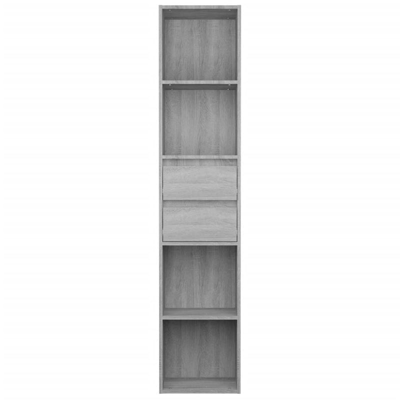 vidaXL szürke sonoma színű szerelt fa könyvszekrény 36 x 30 x 171 cm