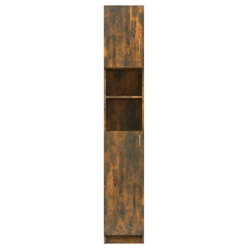 vidaXL füstös tölgy színű szerelt fa fürdőszobaszekrény 32x25,5x190 cm