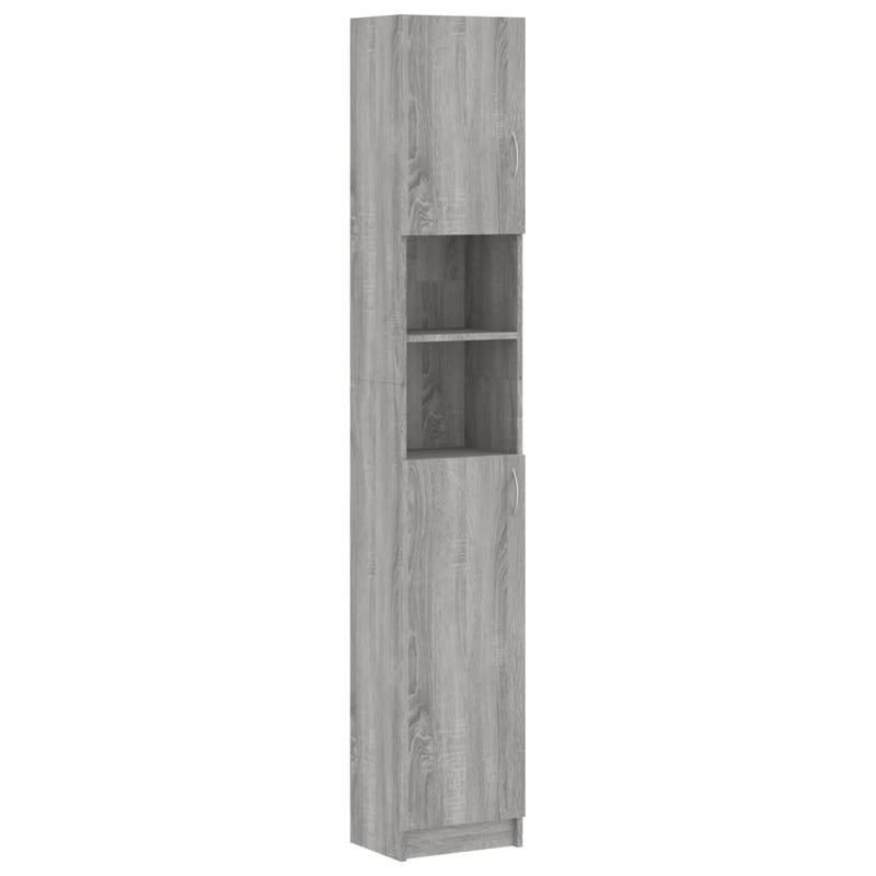 vidaXL szürke sonoma szerelt fa fürdőszobaszekrény 32 x 25,5 x 190 cm