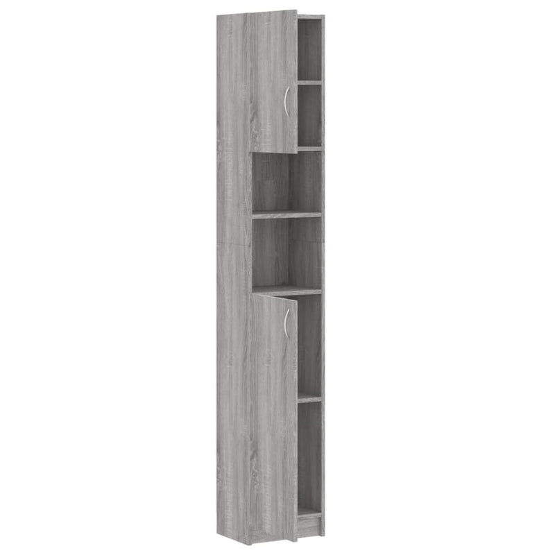 vidaXL szürke sonoma szerelt fa fürdőszobaszekrény 32 x 25,5 x 190 cm