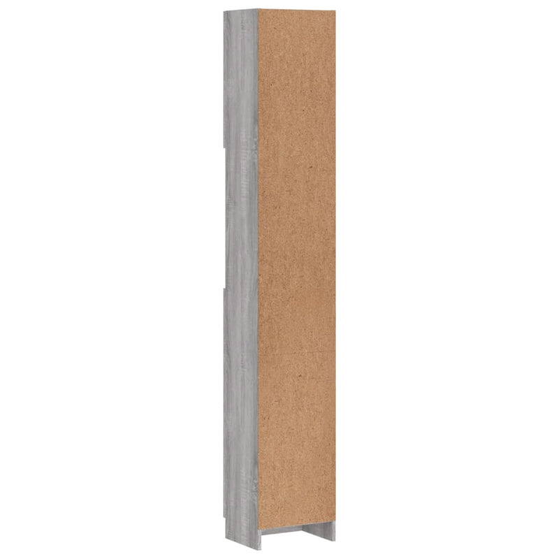 vidaXL szürke sonoma szerelt fa fürdőszobaszekrény 32 x 25,5 x 190 cm