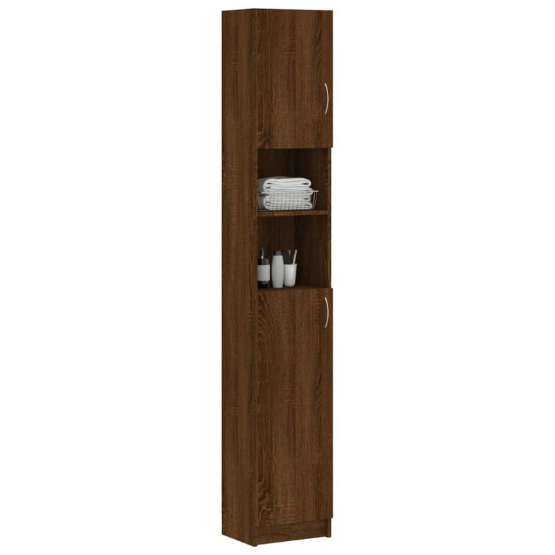 vidaXL barna tölgy színű szerelt fa faliszekrény 32x25,5x190 cm