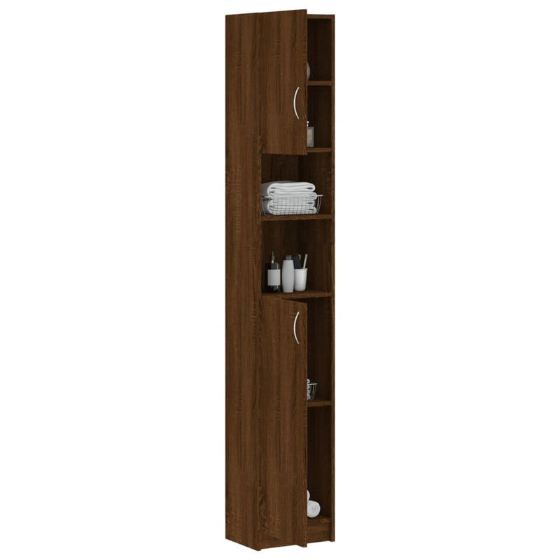 vidaXL barna tölgy színű szerelt fa faliszekrény 32x25,5x190 cm