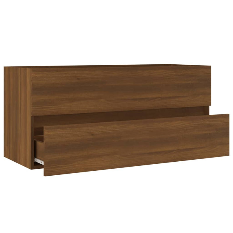 vidaXL barna tölgyszínű szerelt fa mosdószekrény 100 x 38,5 x 45 cm