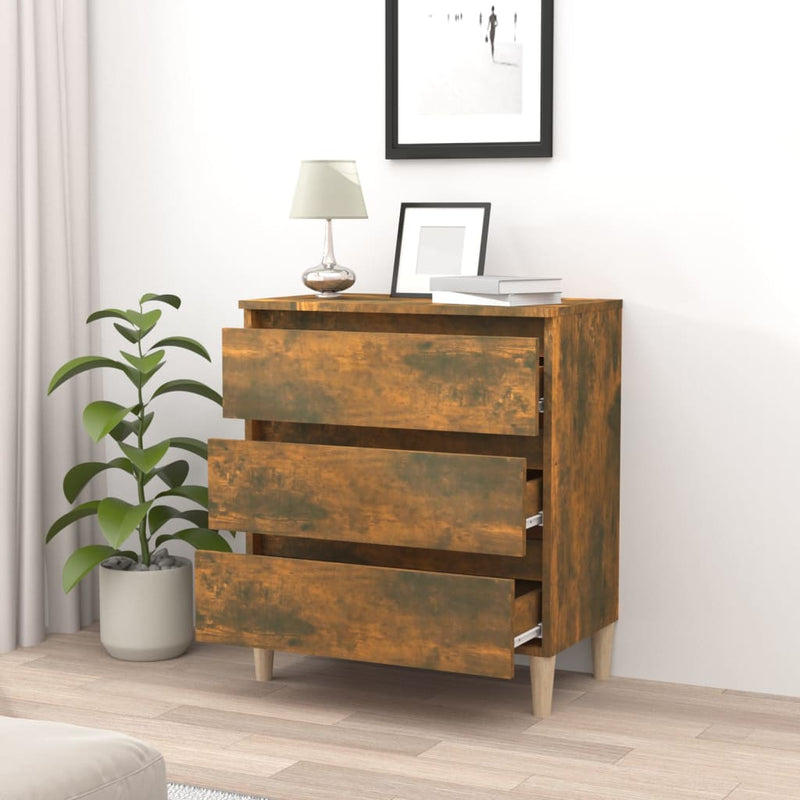 vidaXL füstös tölgy színű szerelt fa tálalószekrény 60 x 35 x 69 cm