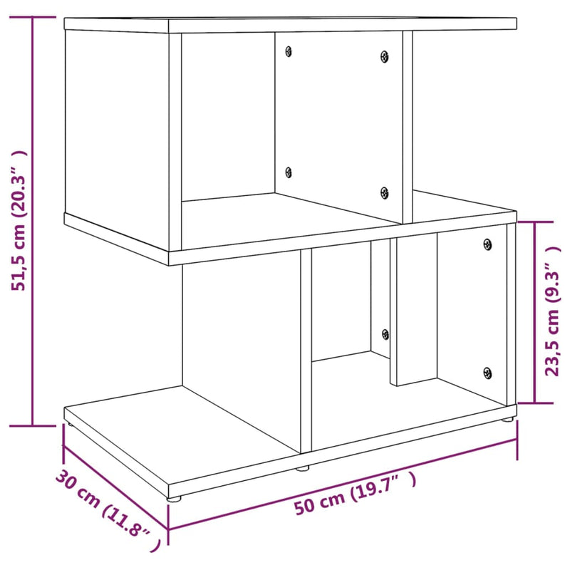 vidaXL 2 db szürke sonoma színű fa éjjeliszekrény 50 x 30 x 51,5 cm