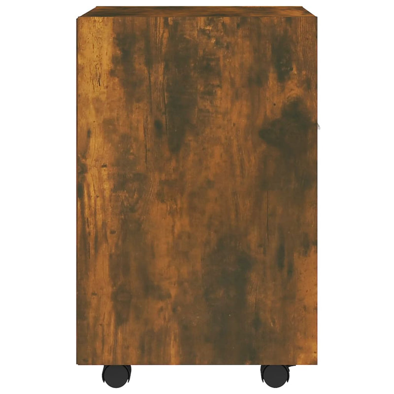 vidaXL füstös tölgy színű szerelt fa kisszekrény kerekes 33x38x60 cm