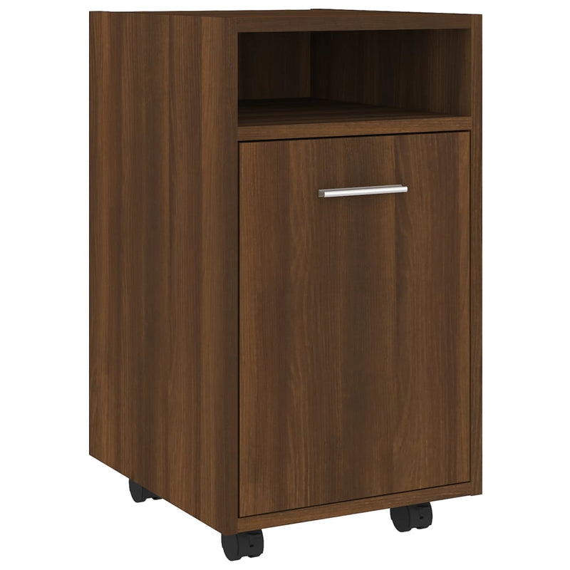 vidaXL barna tölgy színű szerelt fa kisszekrény kerekekkel 33x38x60 cm