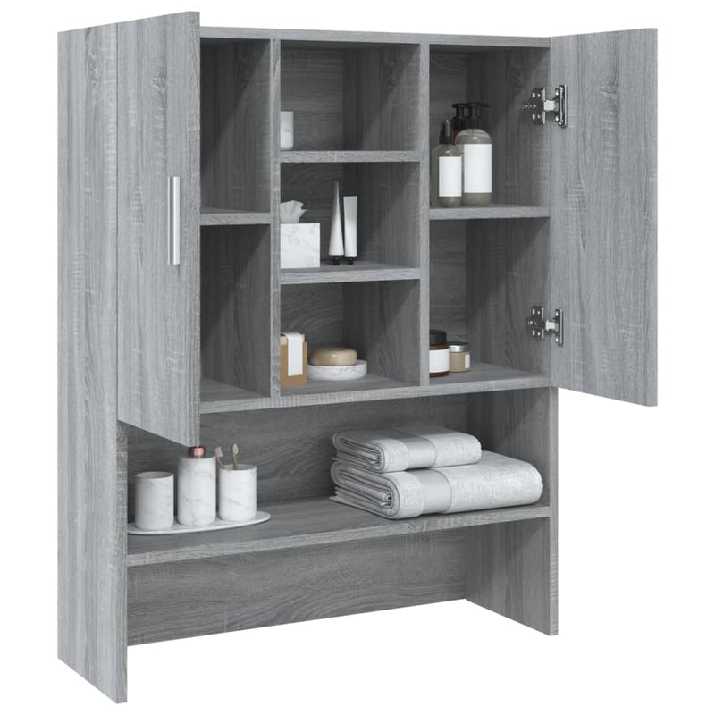 vidaXL szürke sonoma színű mosógépszekrény 70,5 x 25,5 x 90 cm