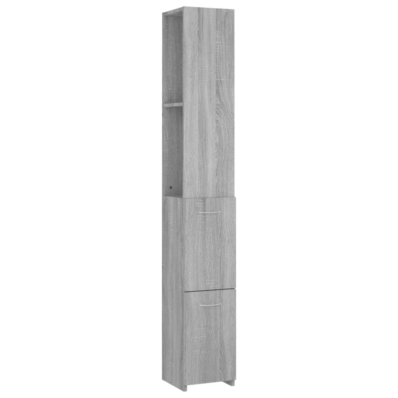 vidaXL szürke sonoma színű szerelt fa fürdőszobaszekrény 25x26,5x170cm
