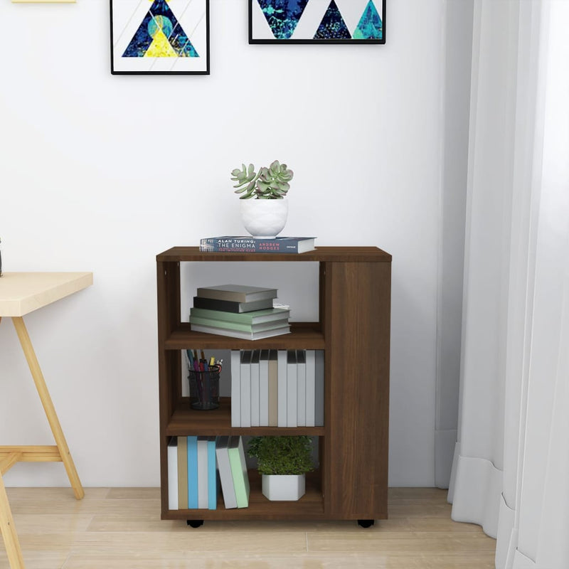 vidaXL barna tölgy színű szerelt fa kerekes szekrény 60 x 35 x 75 cm
