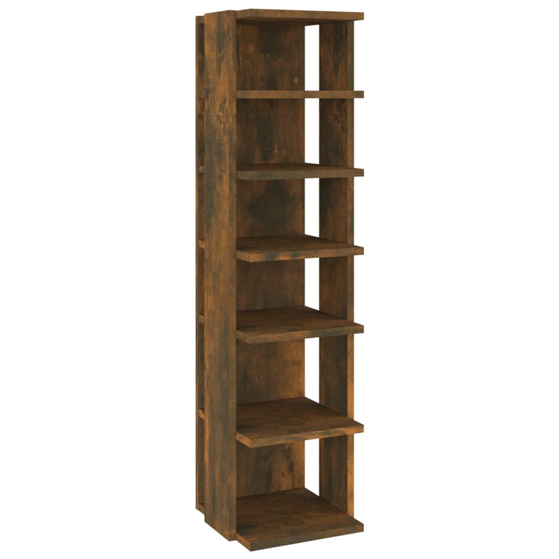 vidaXL 2 db füstös tölgy színű szerelt fa cipőtartó 27,5 x 27 x 102 cm