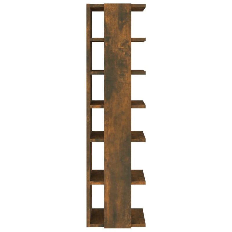 vidaXL 2 db füstös tölgy színű szerelt fa cipőtartó 27,5 x 27 x 102 cm