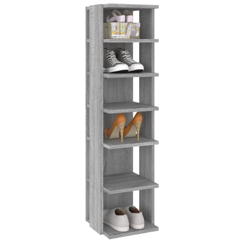 vidaXL szürke sonoma színű szerelt fa cipőtartó 27,5 x 27 x 102 cm