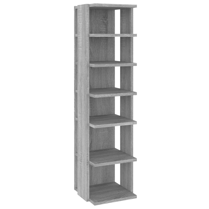 vidaXL 2 db szürke sonoma színű szerelt fa cipőtartó 27,5x27x102 cm