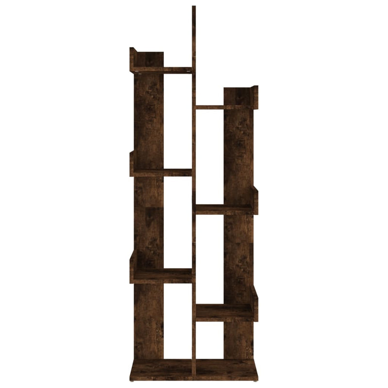 vidaXL füstös tölgy színű szerelt fa könyvszekrény 48 x 25,5 x 140 cm