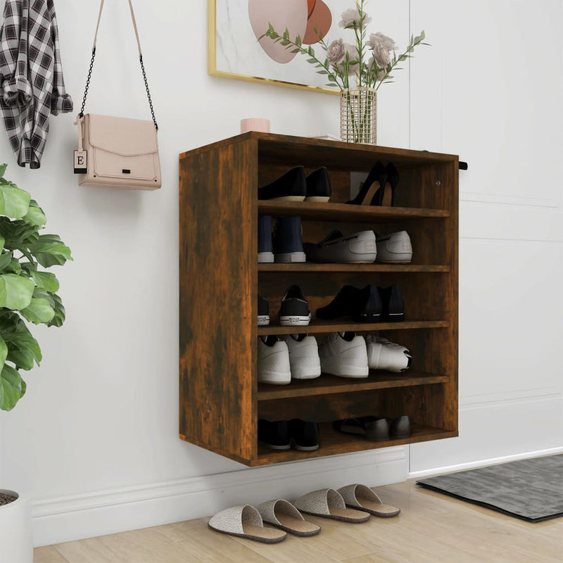 vidaXL füstös tölgy színű szerelt fa cipősszekrény 60 x 35 x 70 cm
