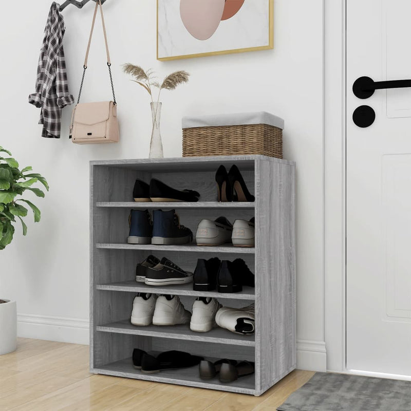 vidaXL szürke sonoma színű szerelt fa cipősszekrény 60 x 35 x 70 cm