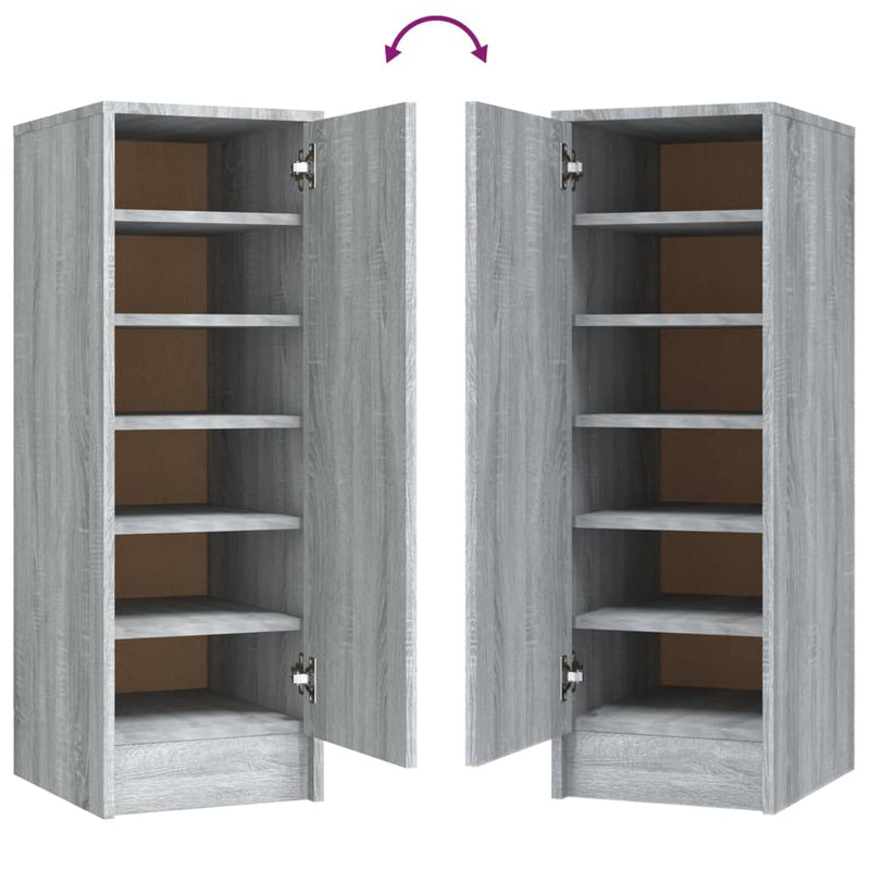 vidaXL szürke sonoma színű szerelt fa cipősszekrény 32 x 35 x 92 cm