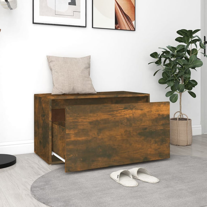 vidaXL füstös tölgy színű szerelt fa előszobapad 80 x 40 x 45 cm
