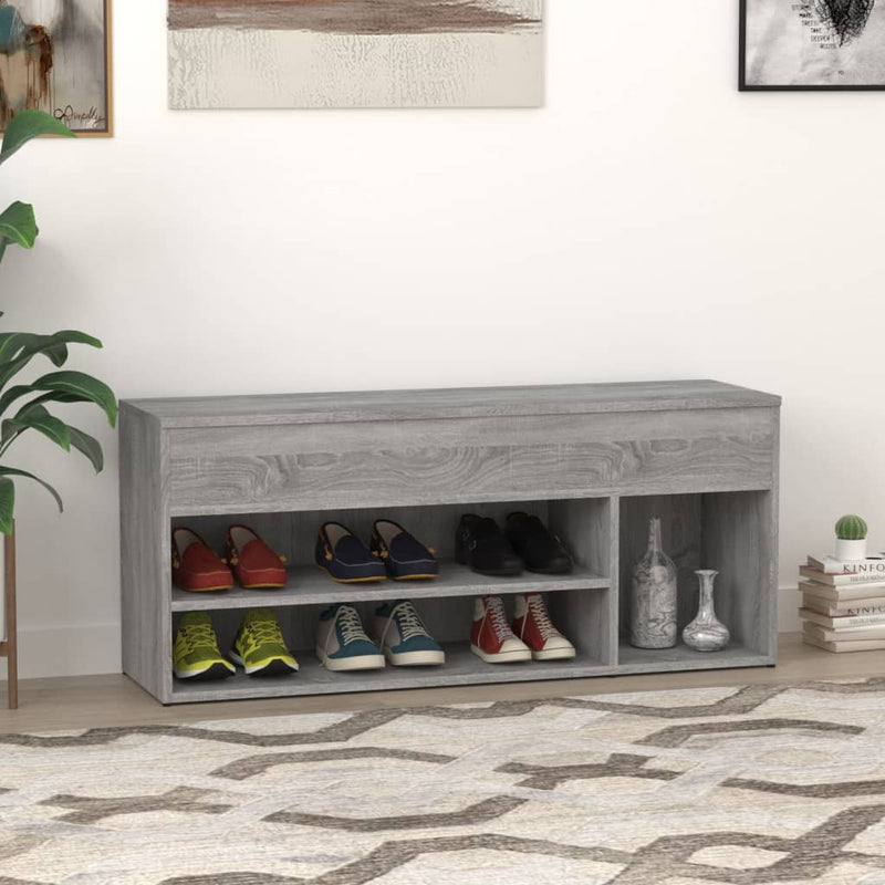 vidaXL szürke sonoma színű cipőtároló pad 105 x 30 x 45 cm