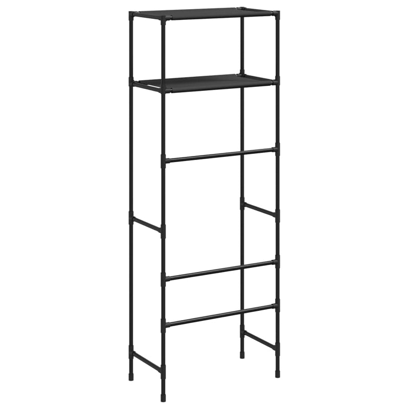 vidaXL 2 szintes fekete vas WC feletti tárolóállvány 53,5x28x143 cm