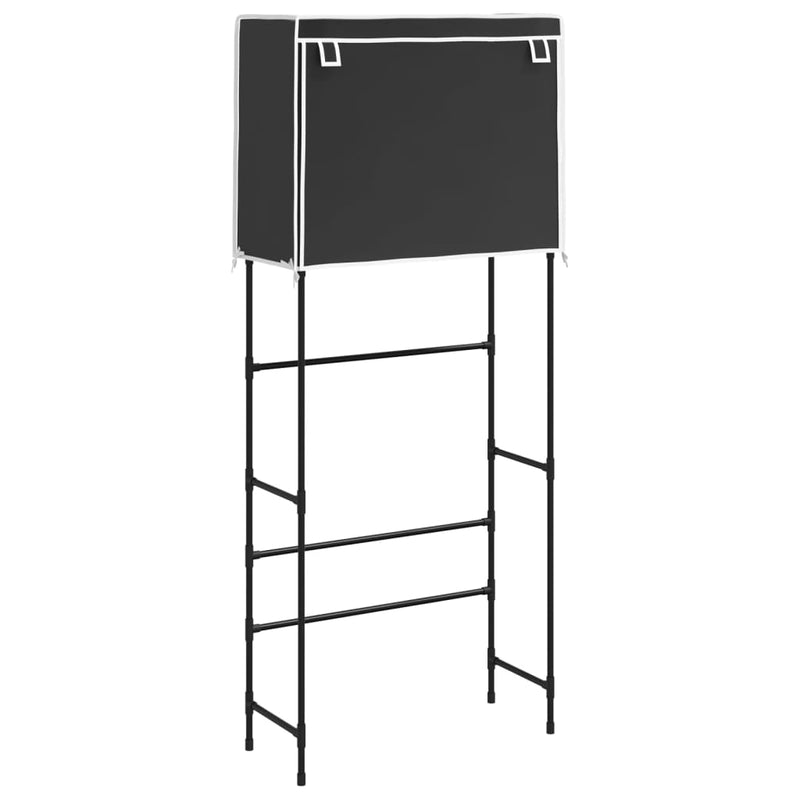 vidaXL 2 szintes fekete mosógép feletti tárolóállvány 71x29,5x170,5 cm