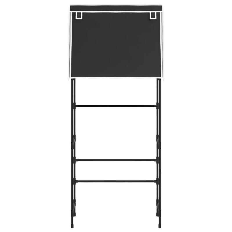 vidaXL 2 szintes fekete mosógép feletti tárolóállvány 71x29,5x170,5 cm