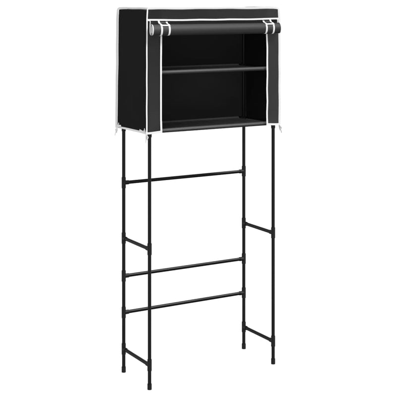 vidaXL 2 szintes fekete mosógép feletti tárolóállvány 71x29,5x170,5 cm