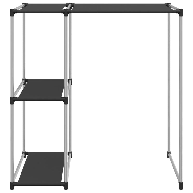 vidaXL 2 szintes fekete mosógép feletti tárolóállvány 87x55x90,5 cm