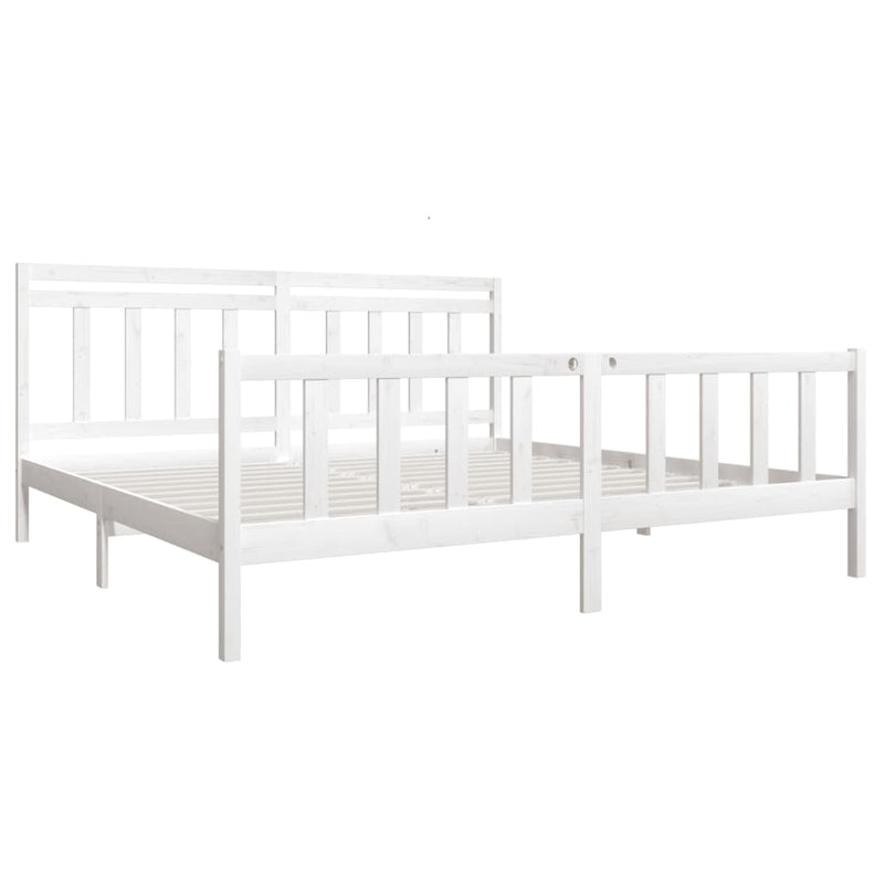 vidaXL fehér tömör fa ágykeret 200 x 200 cm