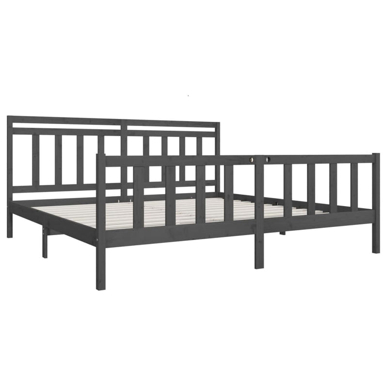vidaXL szürke tömör fa ágykeret 200 x 200 cm