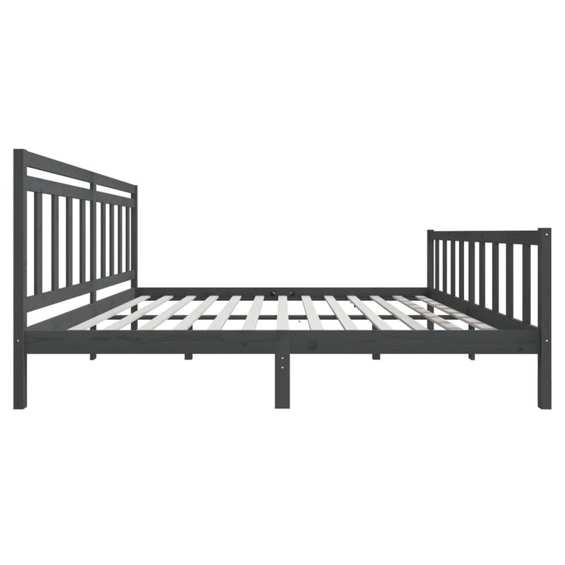 vidaXL szürke tömör fa ágykeret 200 x 200 cm