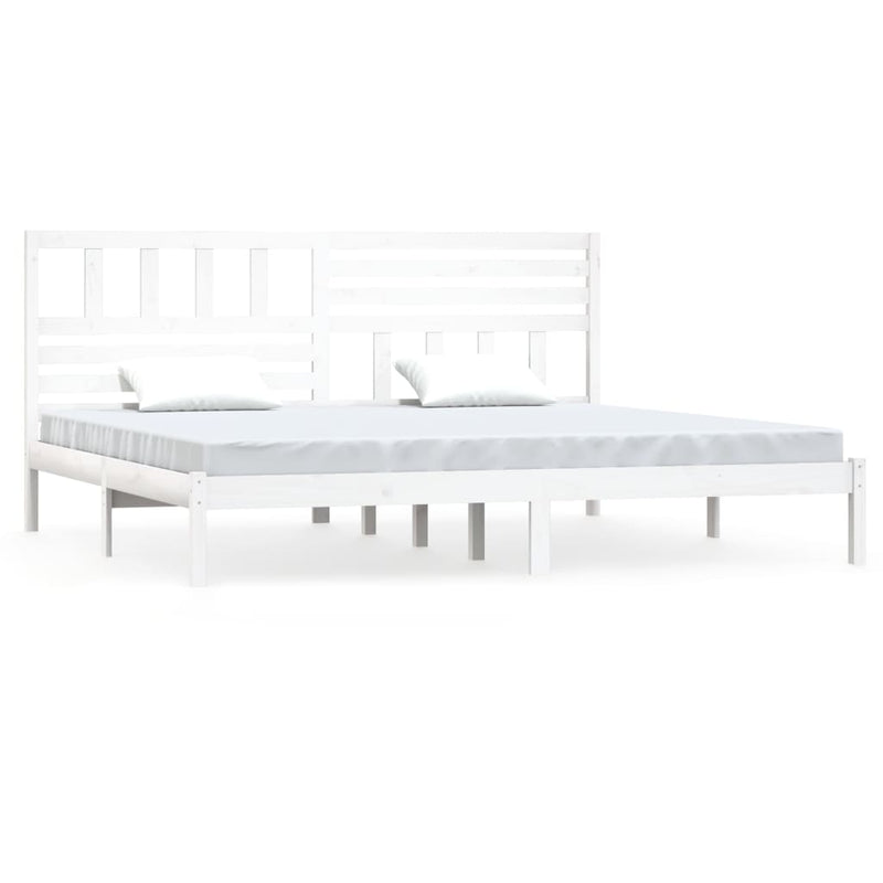 vidaXL fehér tömör fenyőfa ágy matrac nélkül 180 x 200 cm