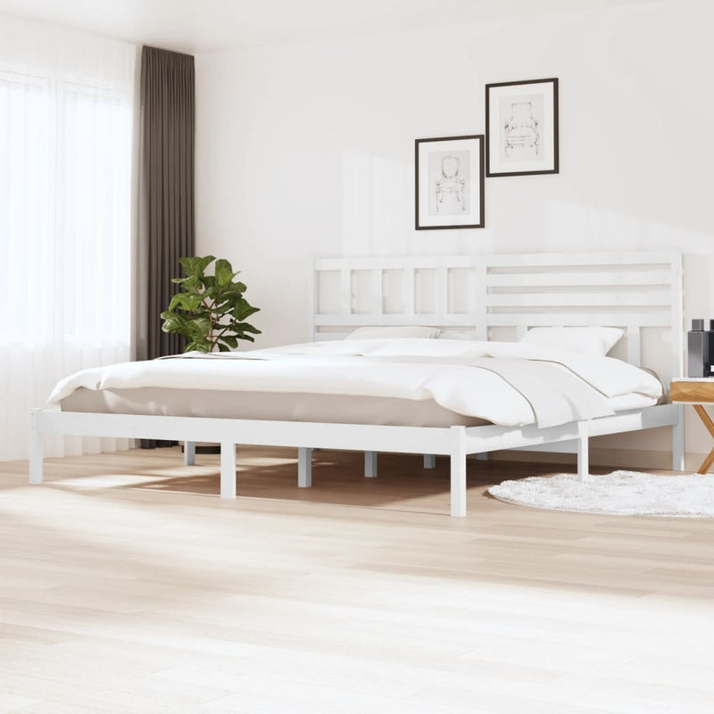 vidaXL fehér tömör fenyőfa ágy matrac nélkül 180 x 200 cm