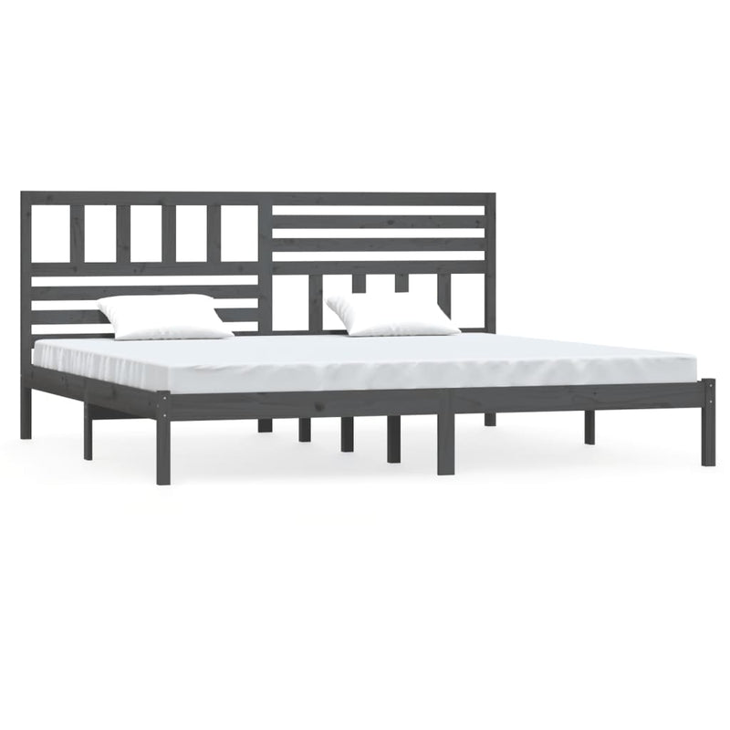 vidaXL szürke tömör fenyőfa ágykeret 200 x 200 cm