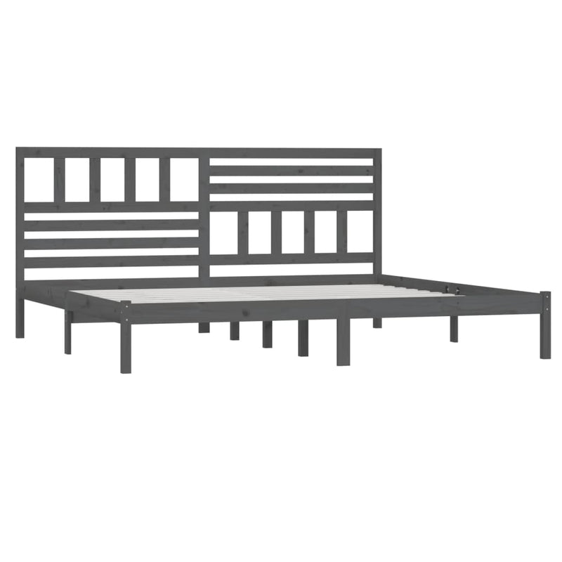 vidaXL szürke tömör fenyőfa ágykeret 200 x 200 cm