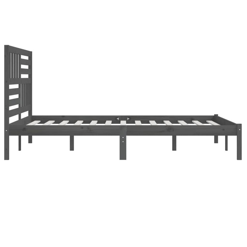 vidaXL szürke tömör fenyőfa ágykeret 200 x 200 cm