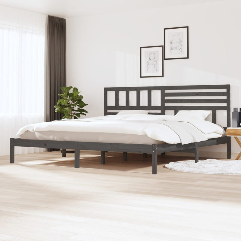 vidaXL szürke tömör fenyőfa ágykeret 200 x 200 cm