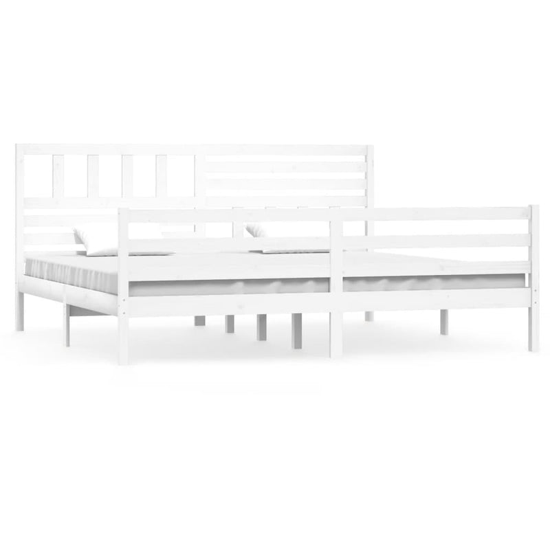 vidaXL fehér tömör fa ágykeret 200 x 200 cm