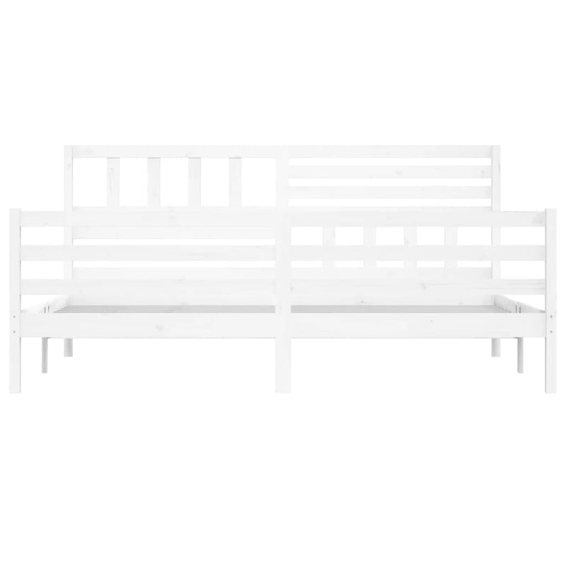 vidaXL fehér tömör fa ágykeret 200 x 200 cm