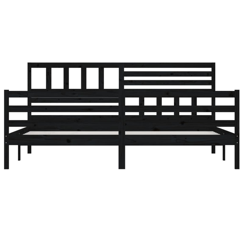 vidaXL fekete tömör fa ágykeret 200 x 200 cm