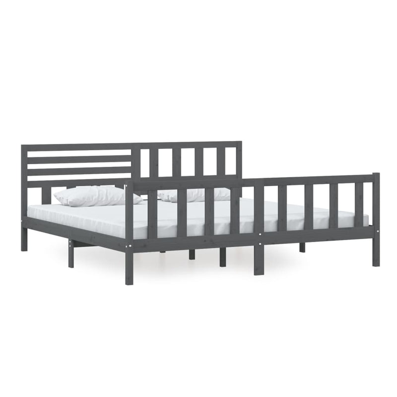 vidaXL szürke tömör fa ágykeret 200 x 200 cm