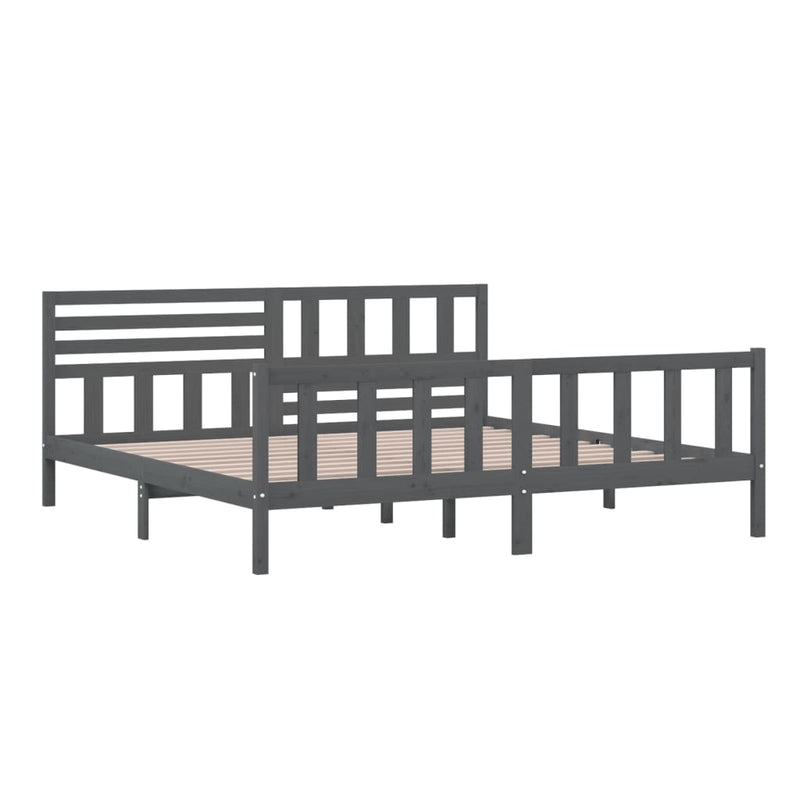 vidaXL szürke tömör fa ágykeret 200 x 200 cm