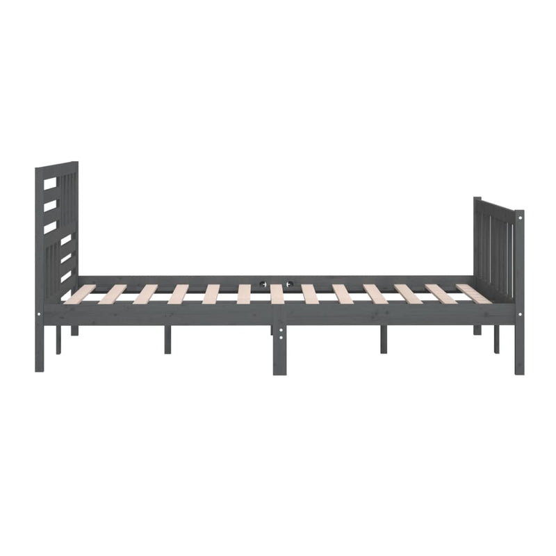 vidaXL szürke tömör fa ágykeret 200 x 200 cm
