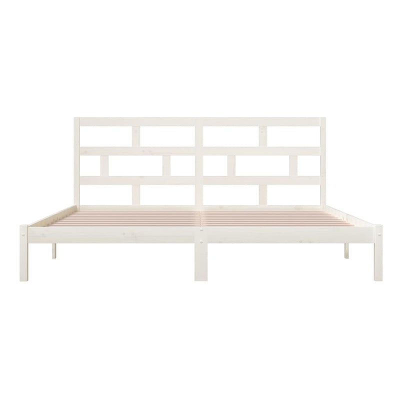 vidaXL fehér tömör fenyőfa ágykeret 200 x 200 cm