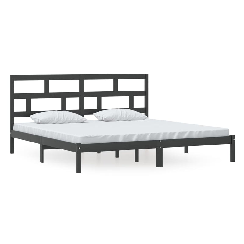 vidaXL fekete tömör fenyőfa ágykeret 200 x 200 cm