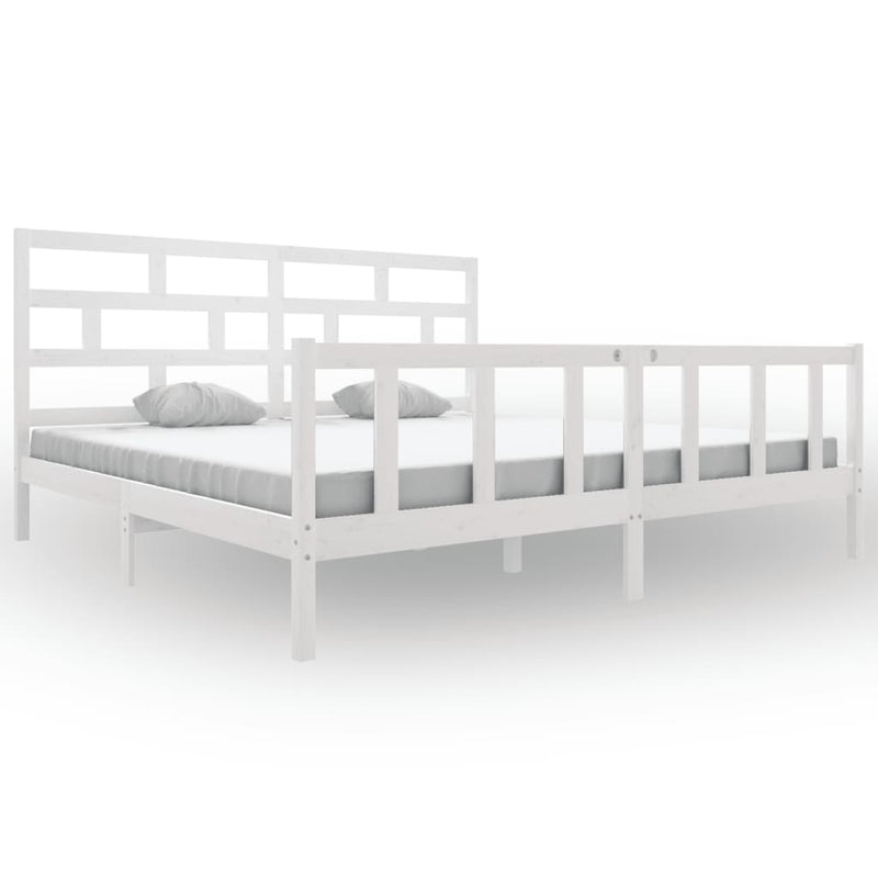 vidaXL fehér tömör fenyőfa ágykeret 200 x 200 cm