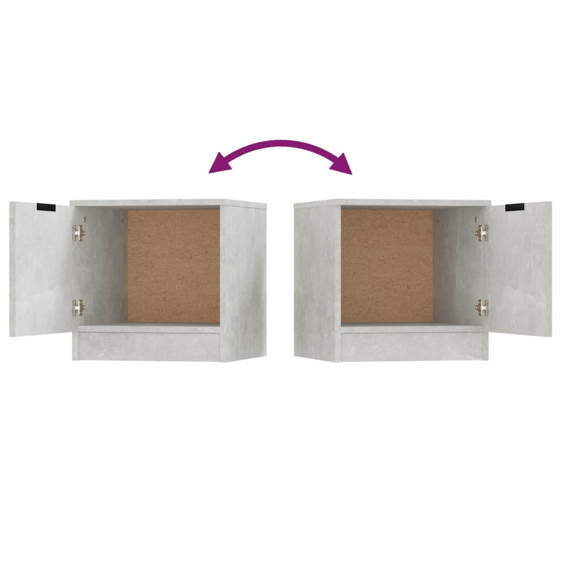 vidaXL 2 db betonszürke éjjeliszekrény 40 x 39 x 40 cm
